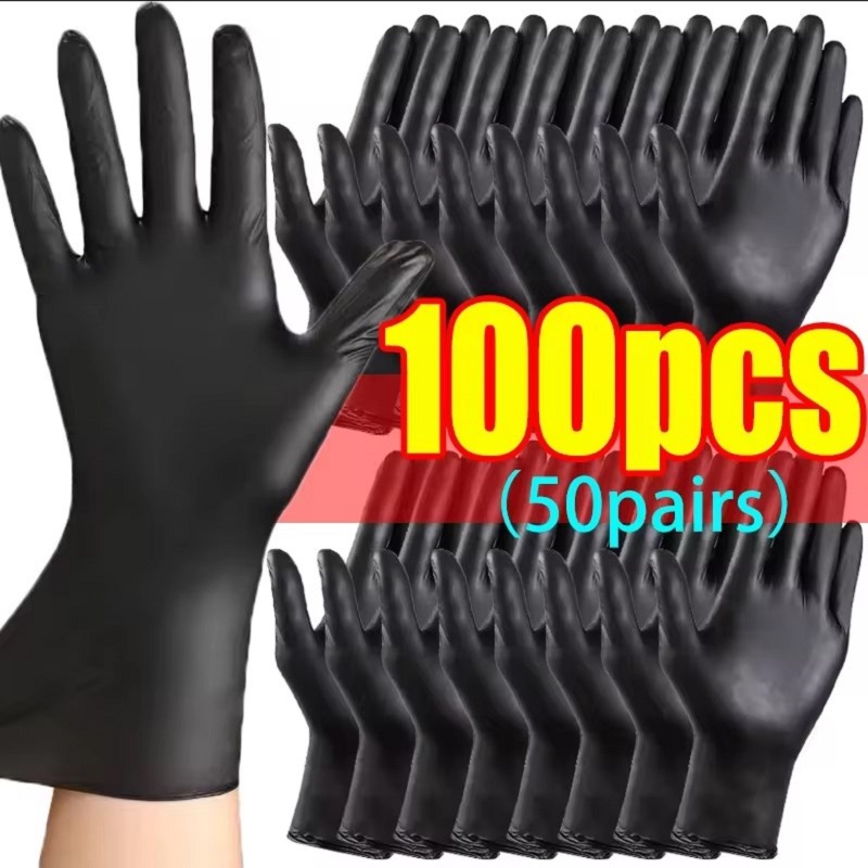 Gardening Tools Gloves - Jednorazowe czarne rękawiczki nitrylowe do użytku