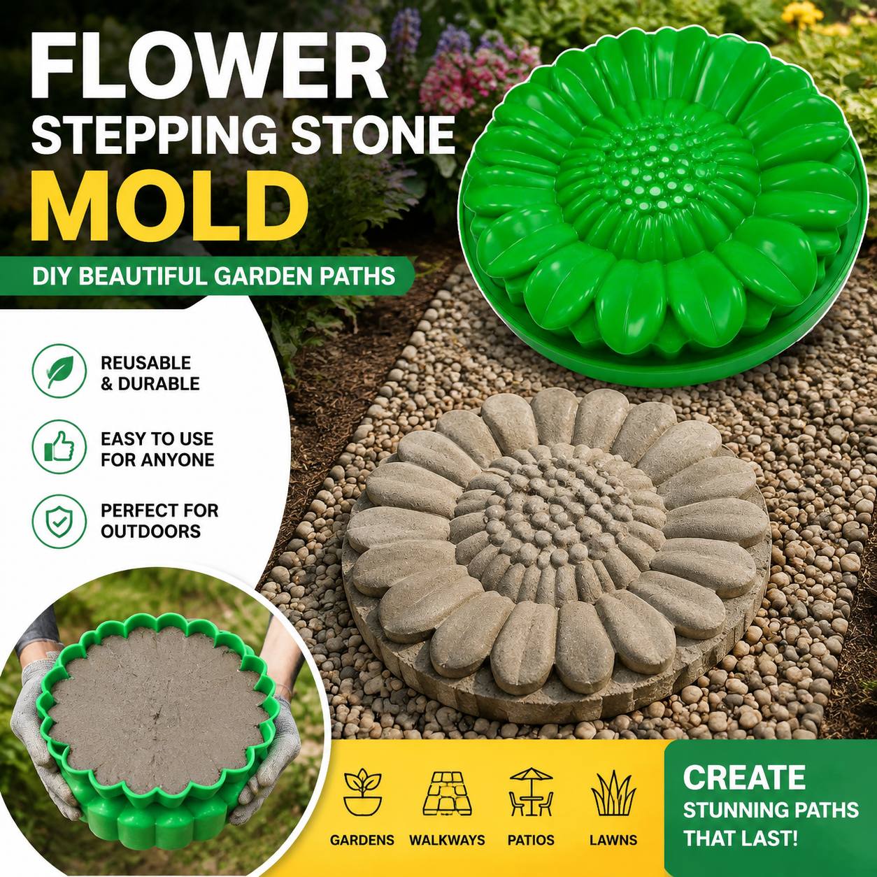 Zestaw form do kamiennych płyt – Gardening Tools Gifts recenzja i cena
